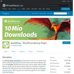 BackWPup Free - WordPress Backup Plugin
