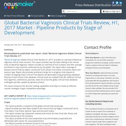 Global Bacterial Vaginosis Clinical Trials Review, H1, 2017 Market - Pipeline Products by Stage of Development