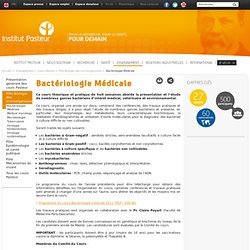 Bactériologie Médicale - Institut Pasteur