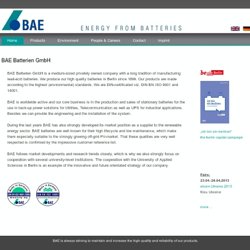 BAE Batterien GmbH - Berlin - Home