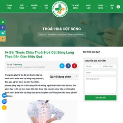 9+ Bài Thuốc Chữa Thoái Hoá Cột Sống Lưng Theo Dân Gian Hiệu Quả