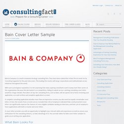 Bain Cover Letter Sample