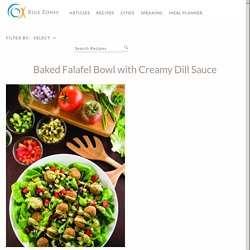 Baked Falafel Bowl Recipe with Creamy Dill Sauce