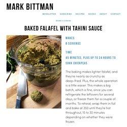 Baked Falafel with Tahini Sauce — Mark Bittman