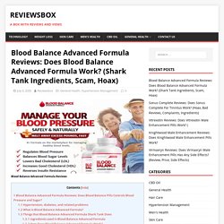 Blood Balance Advanced Formula Reviews: Is Blood Balance Hoax?