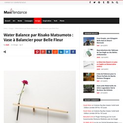 Water Balance par Risako Matsumoto : Vase à Balancier pour Belle Fleur