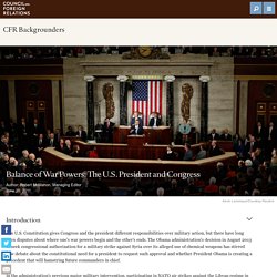 Balance of War Powers:U.S. President & Congress