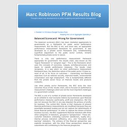 Balanced Scorecard: Wrong for Government « Marc Robinson PFM Results Blog