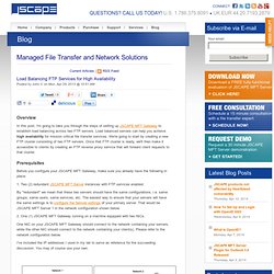 Load Balancing FTP Services for High Availability