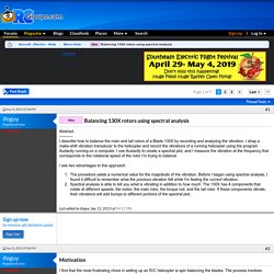 Balancing 130X rotors using spectral analysis