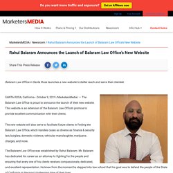 Rahul Balaram Announces the Launch of Balaram Law Office’s New Website