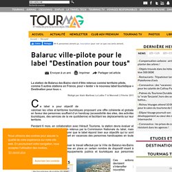 Balaruc ville-pilote pour le label "Destination pour tous"
