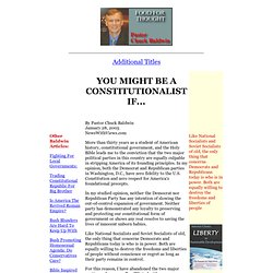 You Might Be A Constitutionalist If...