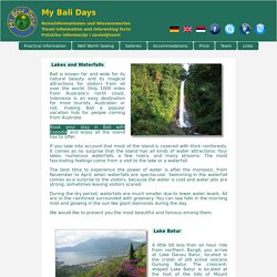 My Bali Days - Lakes and Waterfalls