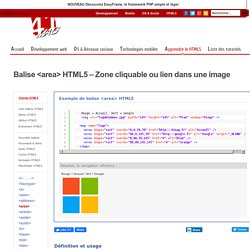 Balise <area> HTML5 – Zone cliquable ou lien dans une image