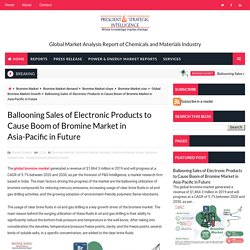 Ballooning Sales of Electronic Products to Cause Boom of Bromine Market in Asia-Pacific in Future - Global Market Analysis Report of Chemicals and Materials Industry