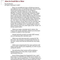 Ballroom Joe: How to Lead Like a Man