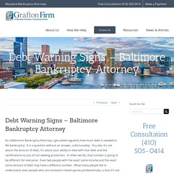 Debt Warning Signs - Baltimore Bankruptcy Attorney