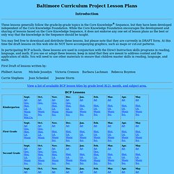 Baltimore Curriculum Project Lesson Plan Index