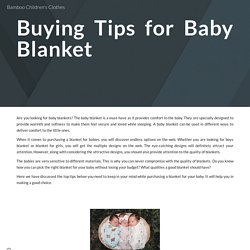 Buying Tips for Baby Blanket