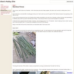 Bamboo Fence - Alex's Hobby Site