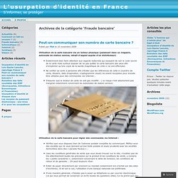 Fraude bancaire « L'usurpation d'identité en France