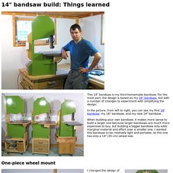 14" bandsaw build: Things learned