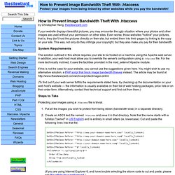 Preventing Image Bandwidth Theft With .htaccess