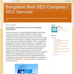 SEO Services : Find Out Now, What Should You Do For Fast WEB DESIGNING ?