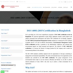 ISO 14001 Certification Agencies in bangladesh