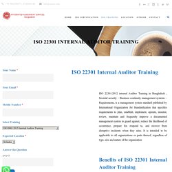 ISO 22301 Internal Auditor Course in bangladesh