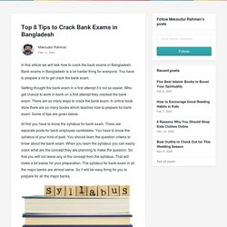 Top 8 Tips to Crack Bank Exams in Bangladesh - Maksudur Rahman