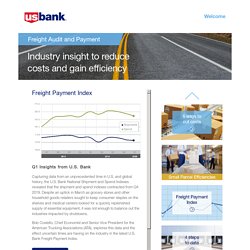 U.S. Bank Freight Payment Index - Indicates Shipments and Spend Contracted