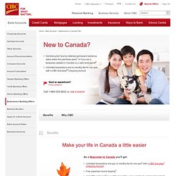 Banking offers for Newcomers to Canada from CIBC