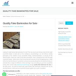 Quality Fake Banknotes For Sale