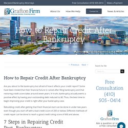 Repair Credit After Bankruptcy - Maryland Bankruptcy Lawyers