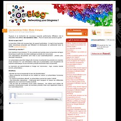 Les bannières Vidéo: Mode d’emploi