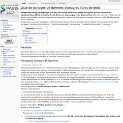 Liste de banques de données d'oeuvres libres de droit — Wikitic