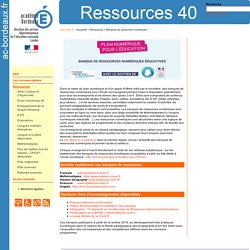 site IA40: Banques de ressources numériques