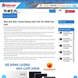 Báo giá điện năng lượng mặt trời 20.2KW hòa lưới – Solar Chiến Long