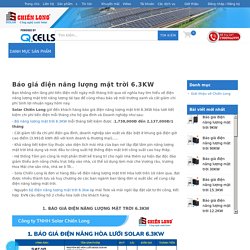 Báo giá điện năng lượng mặt trời 6.3KW – Solar Chiến Long