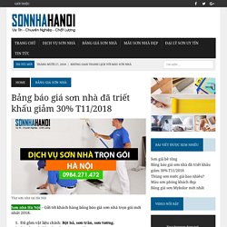Bảng báo giá sơn nhà đã triết khấu giảm 30% T11/2018 - SONNHAHANOI.NET