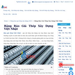 □ 【Báo giá thép Việt Nhật - Báo giá sắt thép xây dựng hôm nay】【SÀI GÒN CMC】