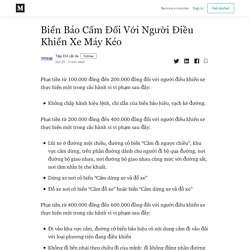 Biển Báo Cấm Đối Với Người Điều Khiển Xe Máy Kéo - Tạp Chí Lái Xe - Medium