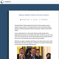 Barack Obama's Speech on Gun Control