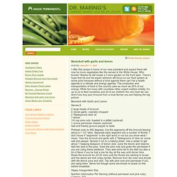 Barackoli with garlic and lemon Recipes - Find a Healthy Recipe at Dr. Maring's Farmers' Market and Recipe Update