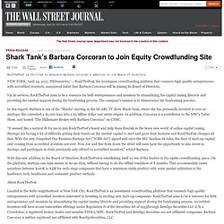 Shark Tank's Barbara Corcoran to Join Equity Crowdfunding Site