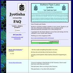 Barbara Pijan Lama Jyotisha Vedic Astrology FAQ Home Page