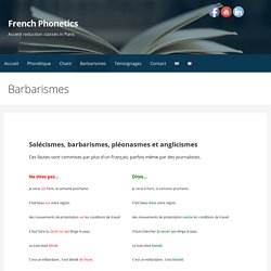 Barbarismes - French Phonetics