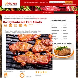 Honey Barbecue Pork Steaks Recipe from CDKitchen